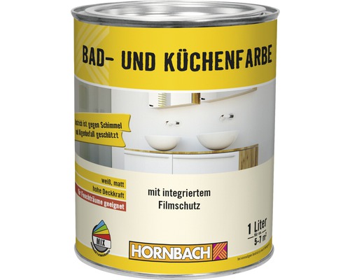 HORNBACH Badkamer- en Keukenverf Wit 1 L