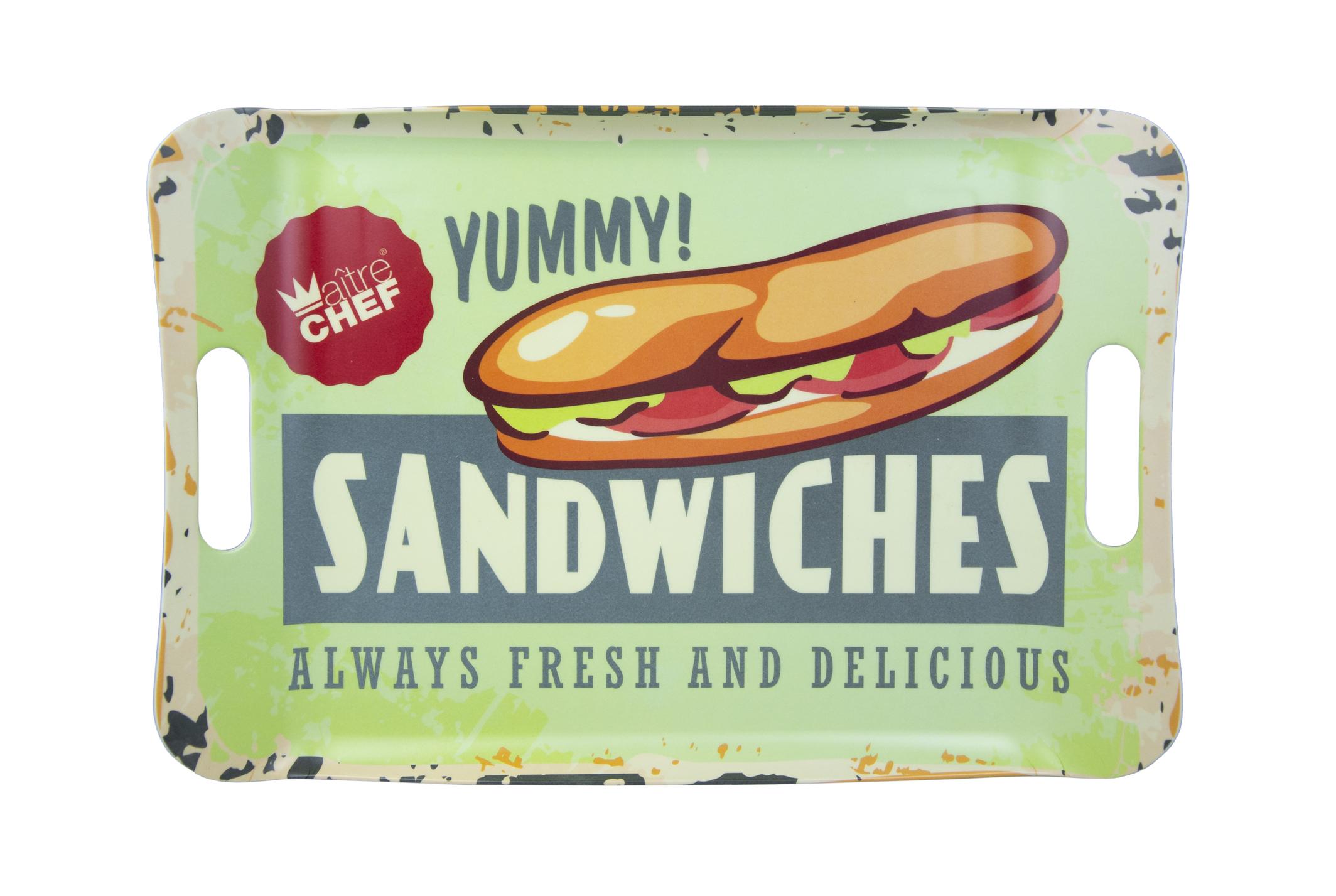PLATEAU MELAMINE VINTAGE SANDWICHS 41X28CM