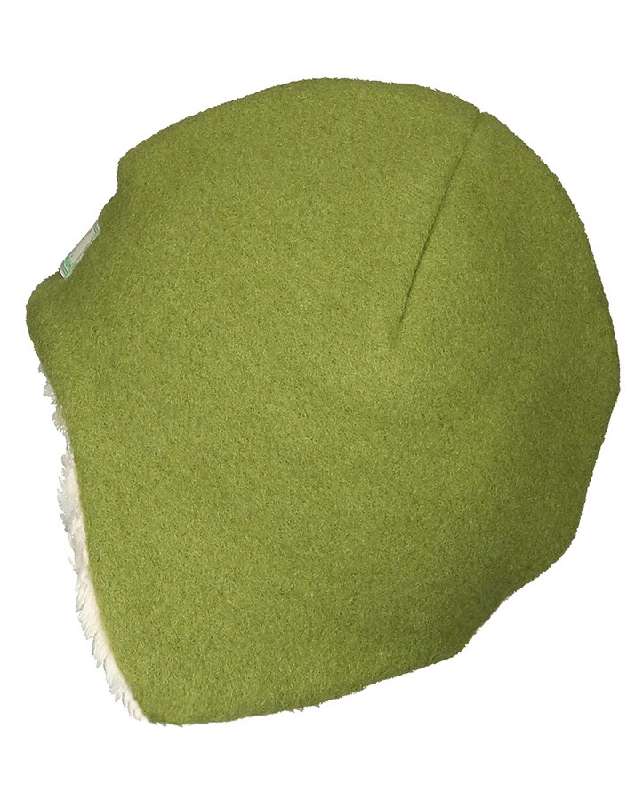 Woll-Mütze JONAS FLEECE mit Plüschfutter in moos/natur
