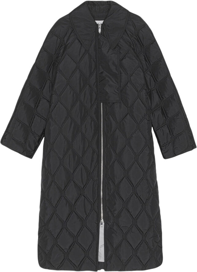 Ganni Ripstop Quilt Coat Black
