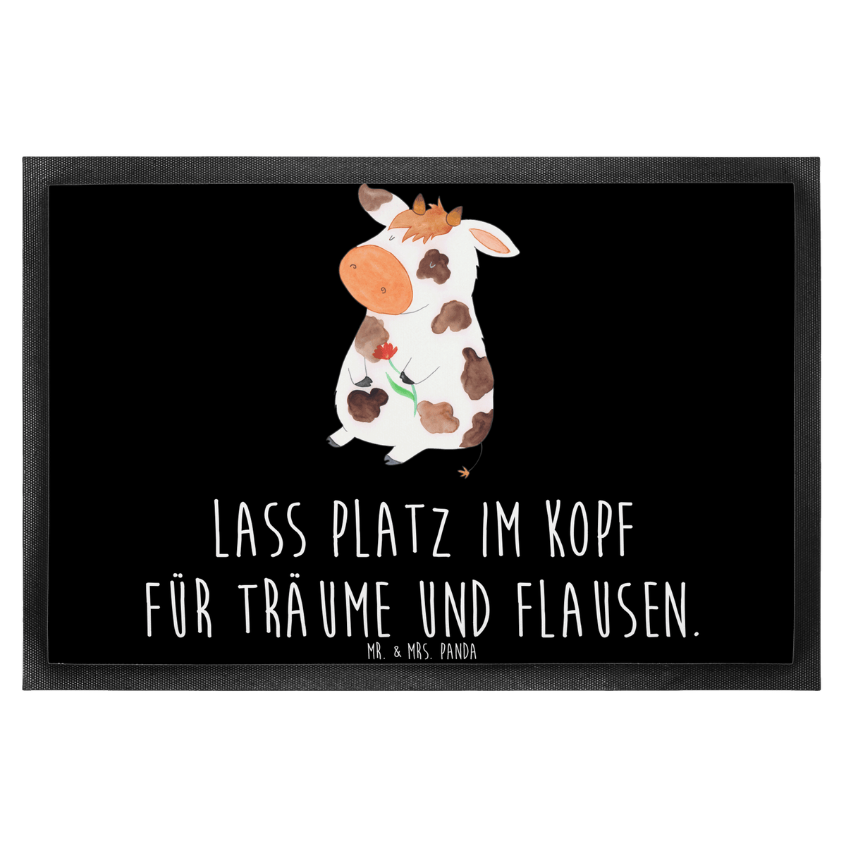 Mr. & Mrs. Panda 40 x 60 cm Koe Deurmat - Zwart