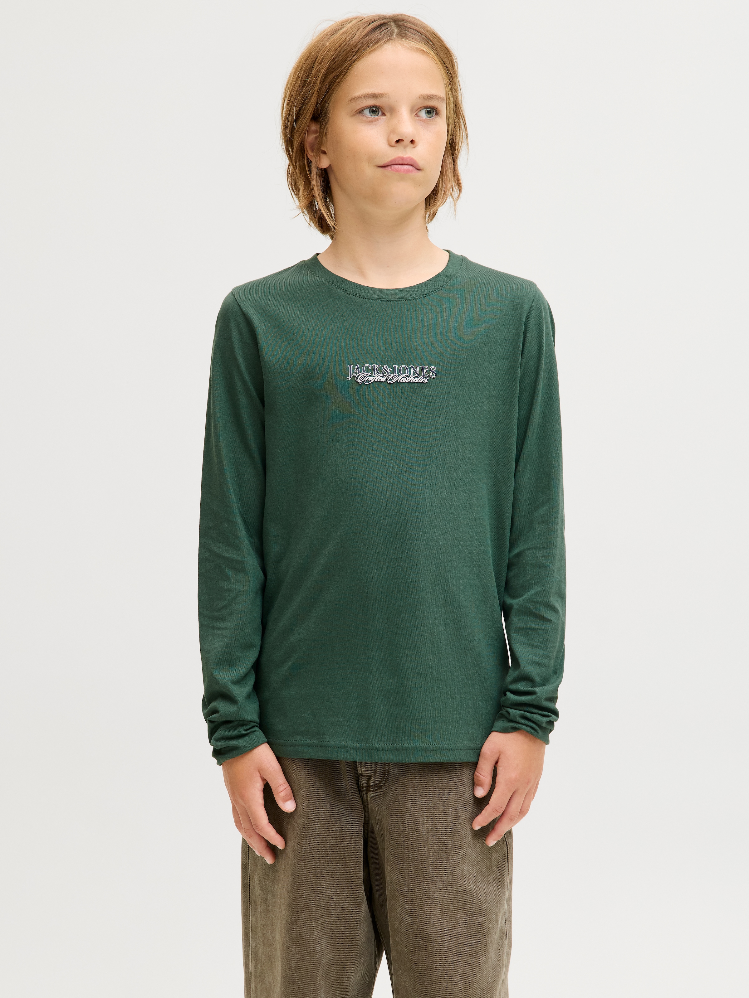 Jack & Jones Junior Langarmshirt »JORBLEECKER MINIMAL TEE LS CREW NE JNR«