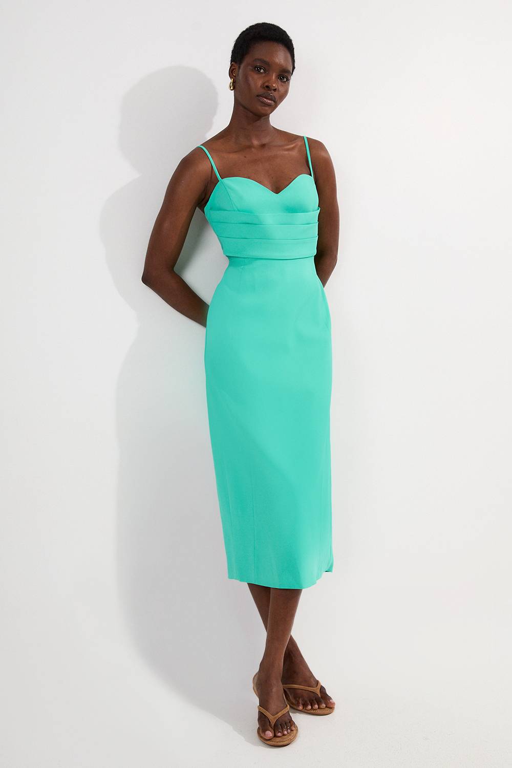 KarenMillen Robe midi soignée et ajustée avec détails de corset