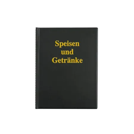 Sigel Speisekartenmappe, schwarz, Goldprägung, für 12 Blatt