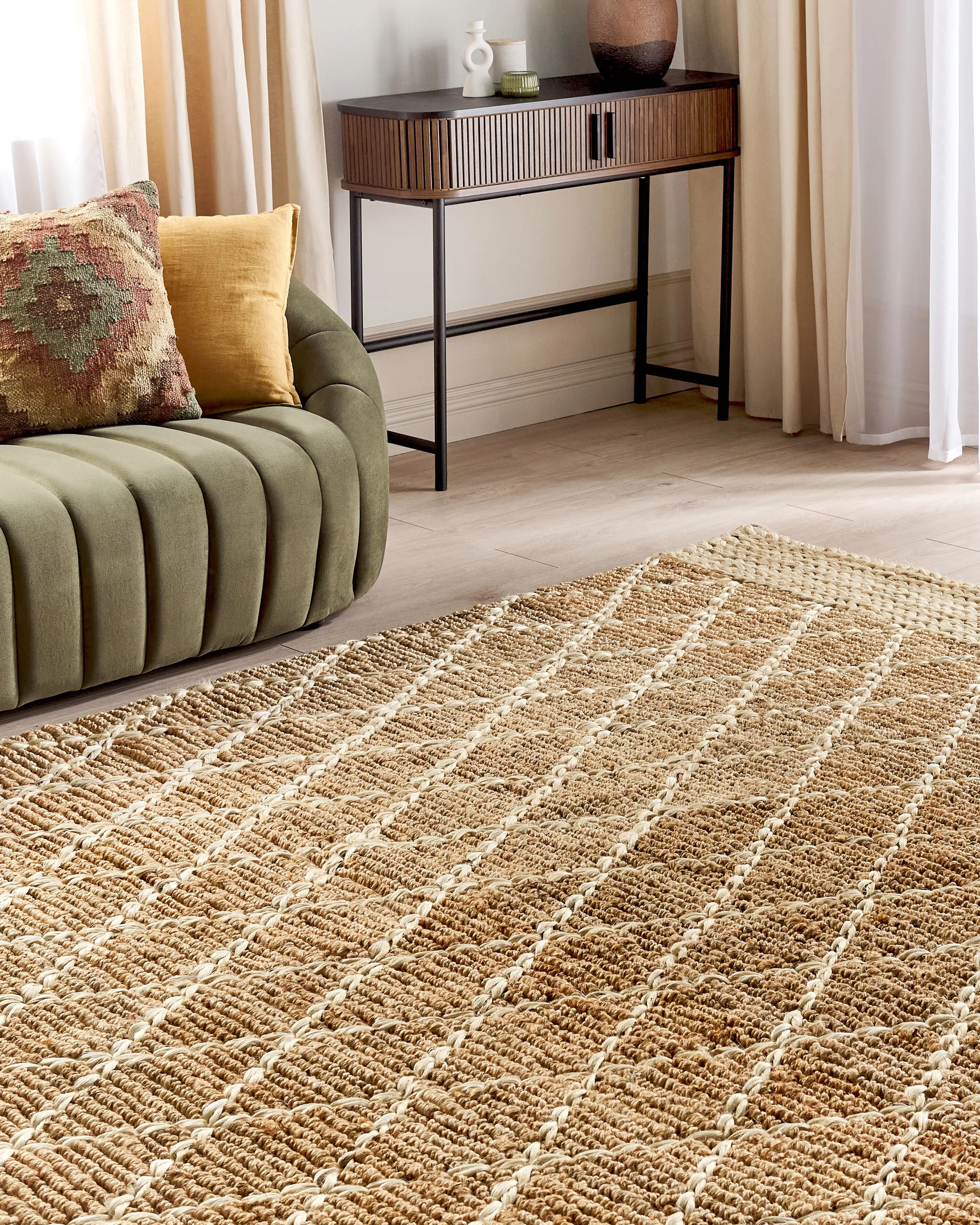 Vloerkleed ZORAVA Beige 200 x 300 cm Jute