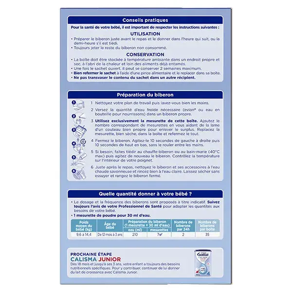 Leite de crescimento Gallia Calisma 3ª Etapa 1,2kg