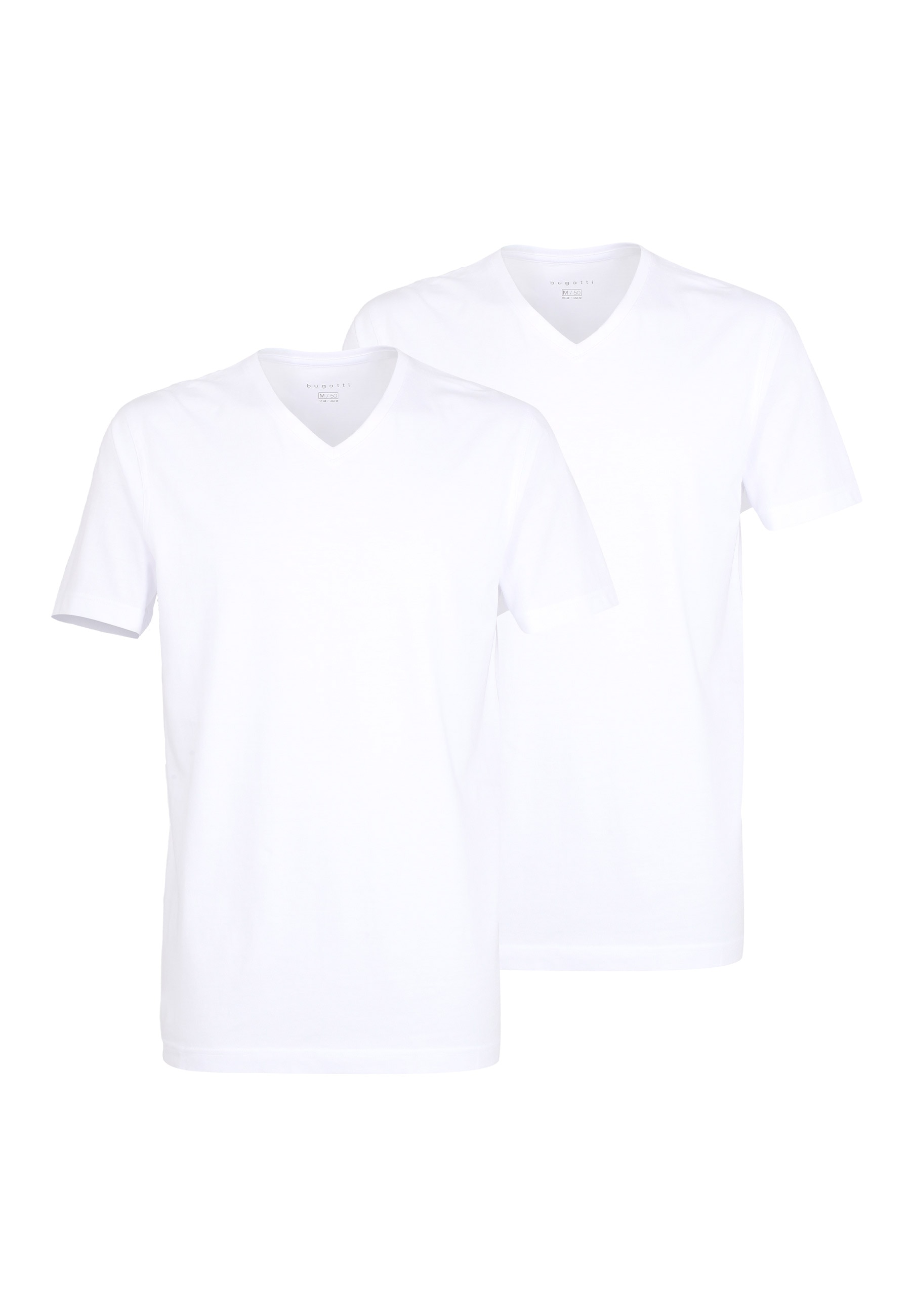 bugatti T-Shirt »Bari«, V-Ausschnitt, Kurzarm, basic, Baumwolle, weich, atmungsaktiv