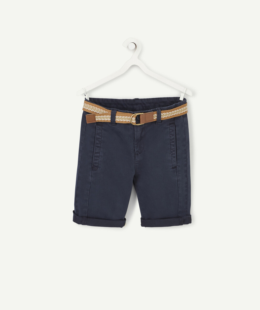 LE SHORT CHINO MARINE AVEC SA CEINTURE CAMEL