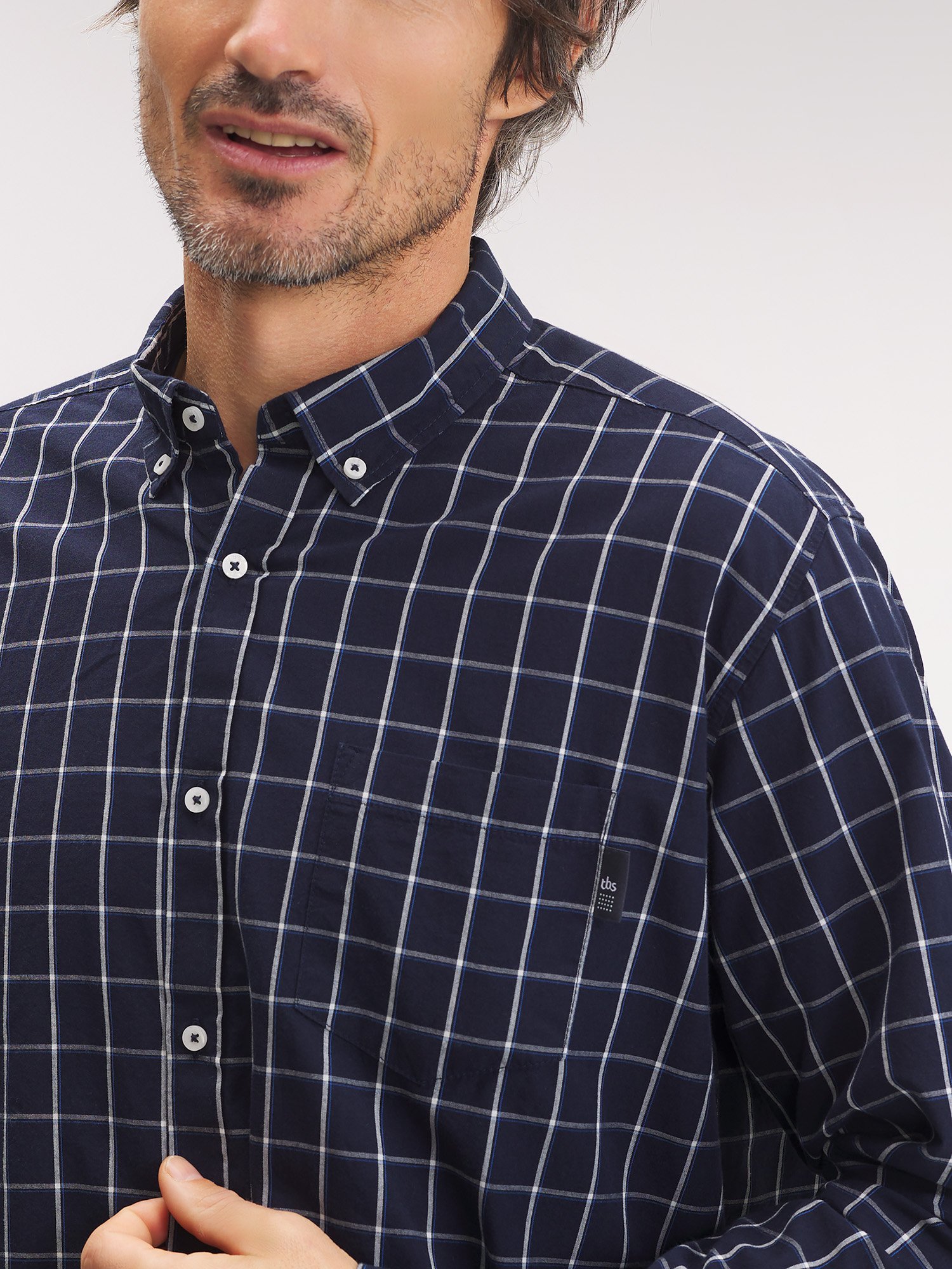 Chemise Homme A Carreaux Marine