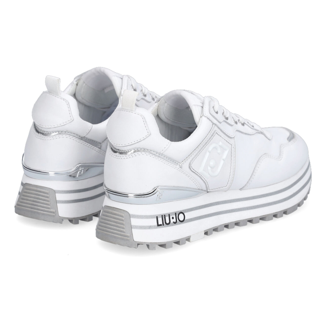 Liu-Jo Sneakers en Cuir Maxi blanc/argenté