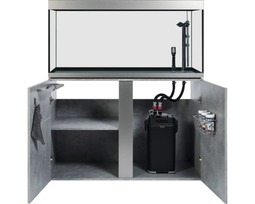 Aquariumcombinatie Fluval Siena 332 met LED-verlichting, verwarming, buitenfilter en kast, 332 l, beton, 110 x 55 x 128 cm
