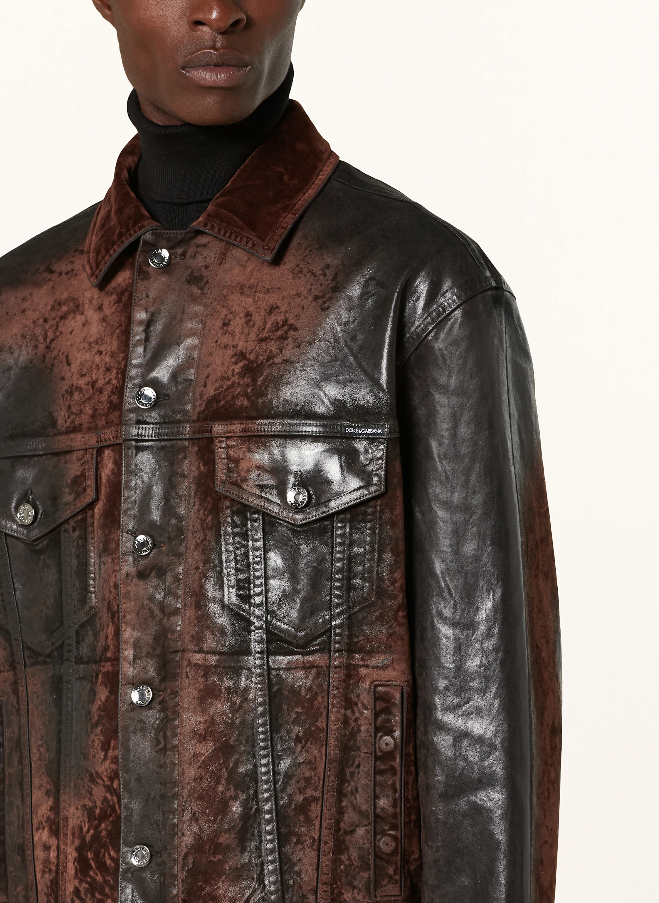 DOLCE & GABBANA Jacke in Lederoptik