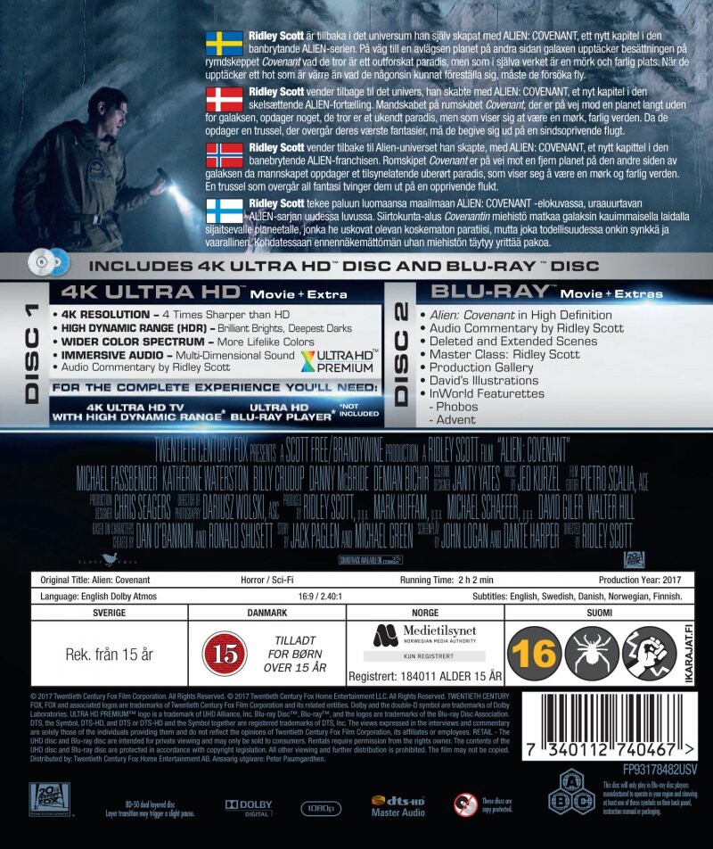 Alien: Covenant - 4K Ultra HD Blu-Ray
