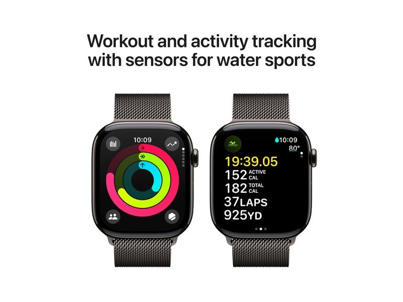 Apple Watch Series 10 46 mm LTE Titanium Slate Loop Milanes Eine glatte Zehn