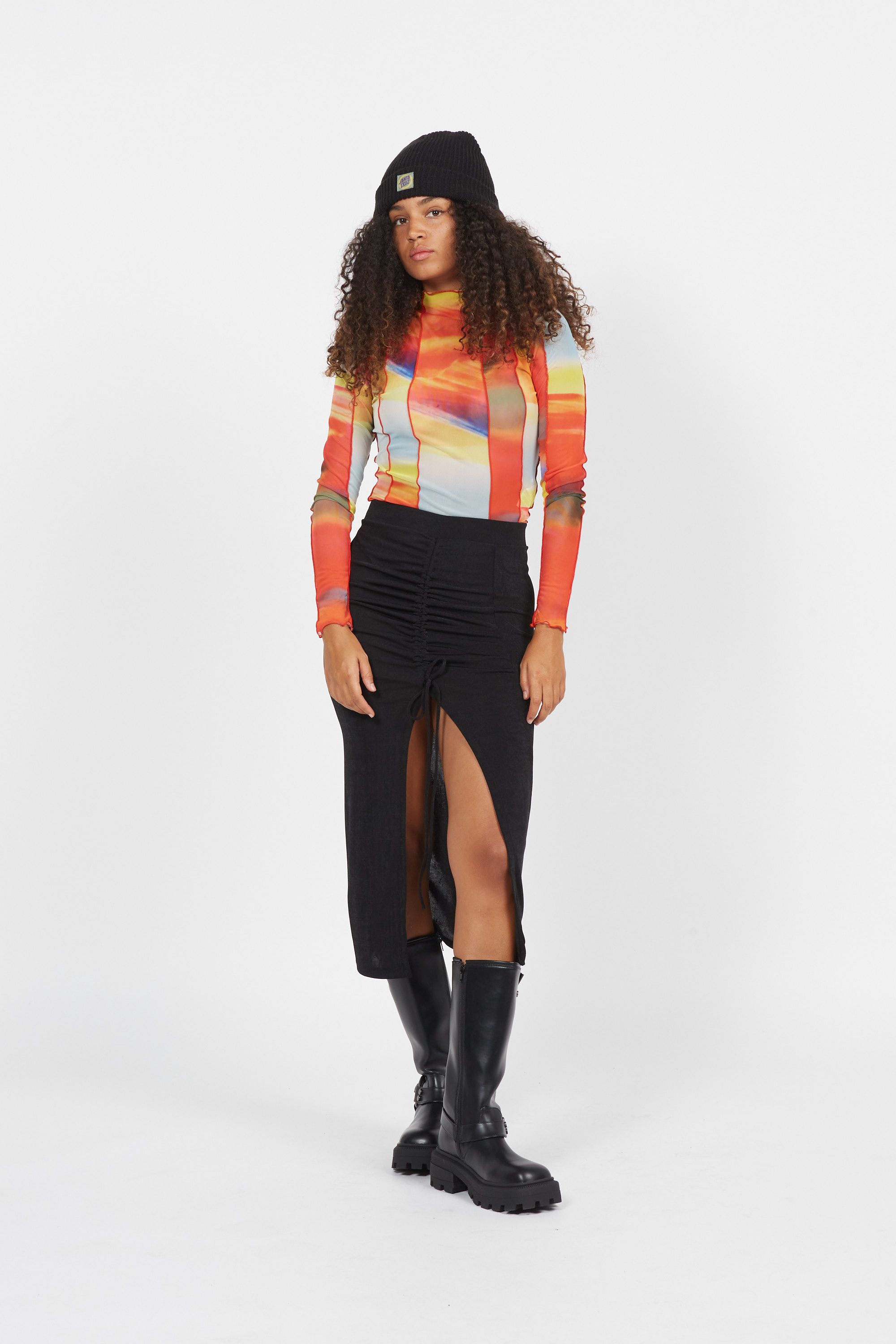 NOISY MAY Jupe NMJORDAN HW ROUCHED SKIRT LAB Noir