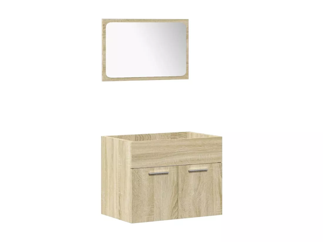 Ensemble de meubles de salle de bain 4 pcs chêne sonoma