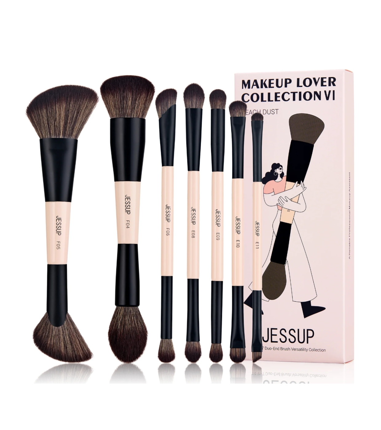 Jessup Beauty - *Collection VI* - Conjunto de 7 pincéis - T600: Peach Dust