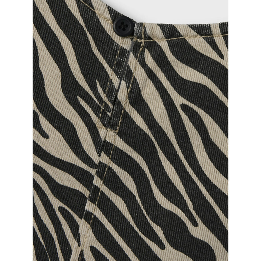 Køb Name It Cement Black Zebra Zebra Twill Spencer Kjole
