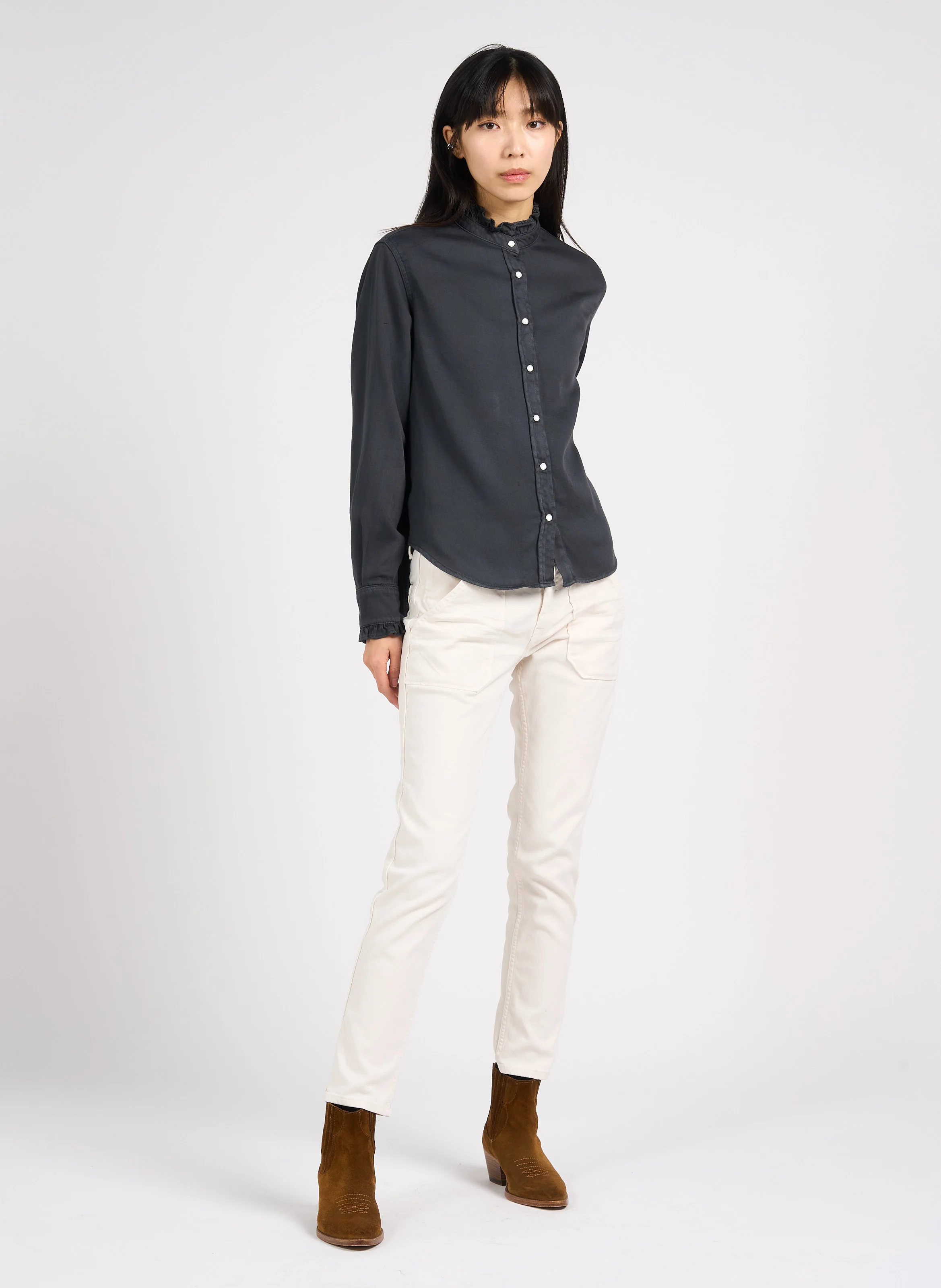 PIERCE - Jean slim en coton mélangé | Blanc
