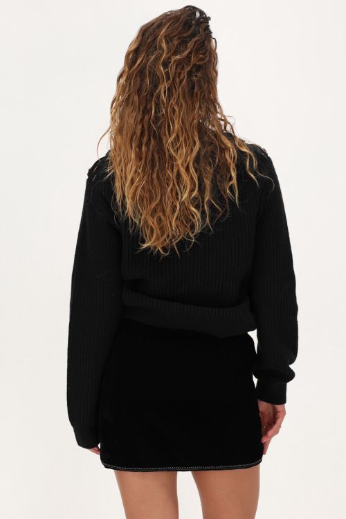 Zwart velvet rok met zilverkleurige embroidery