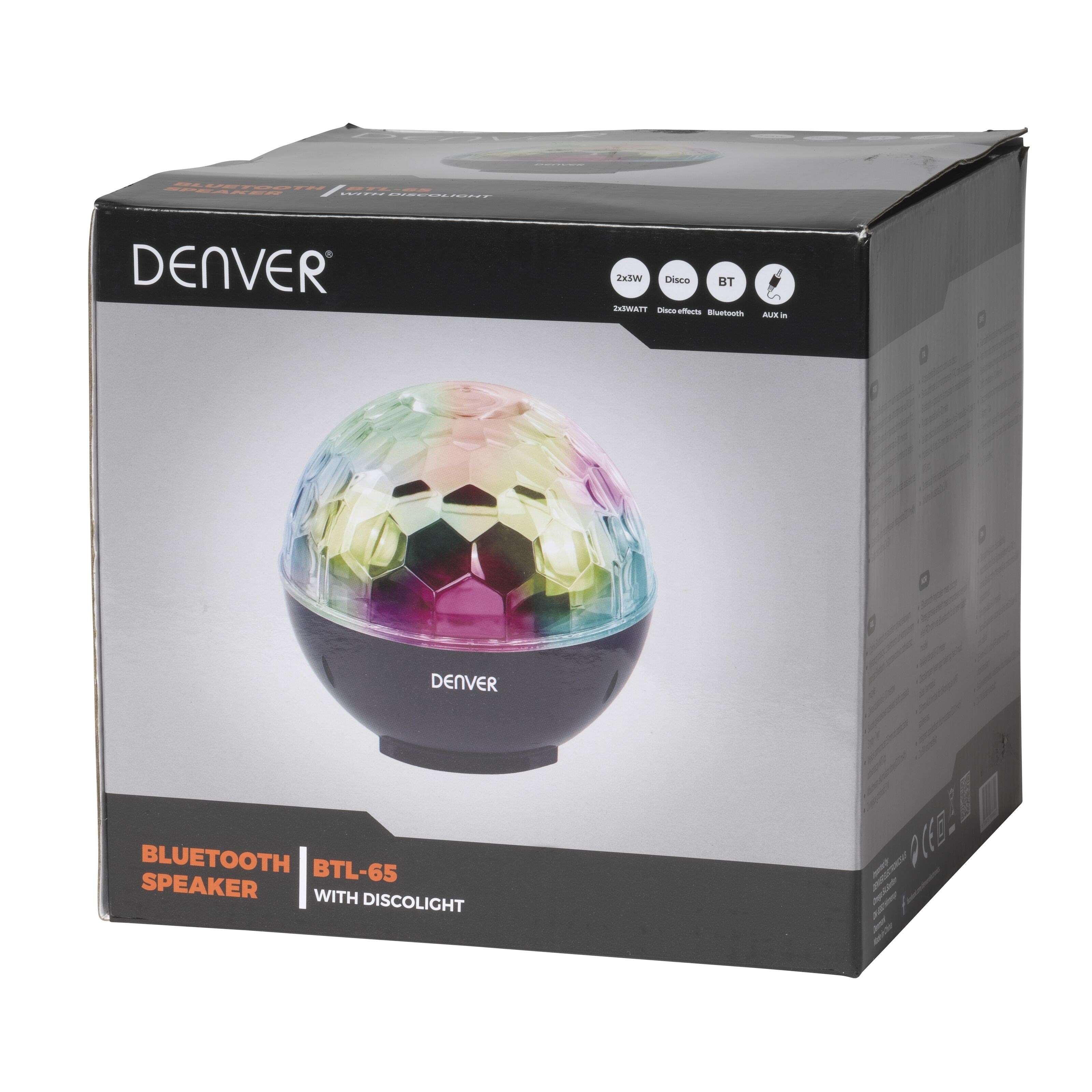 Denver Bluetooth-høyttaler med diskobelysning