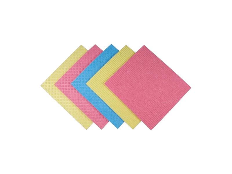 Weita Schwammtuch 5 Stück, Blau/Gelb/Rosa Schwammtücher Set