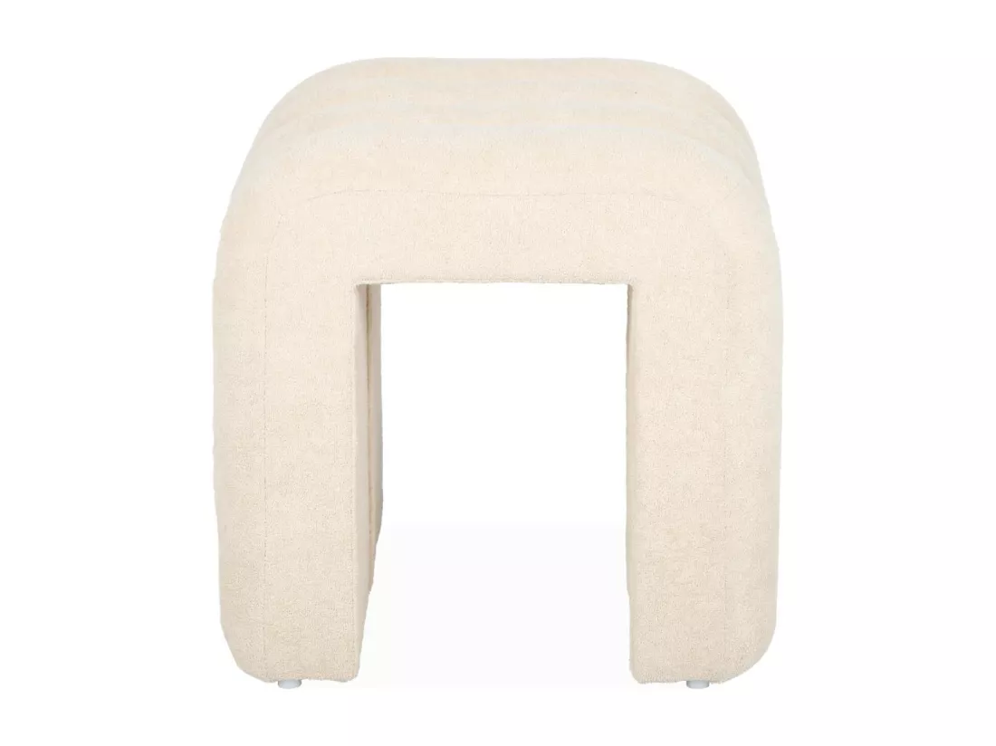 Set de 2 poufs contemporains en tissu beige