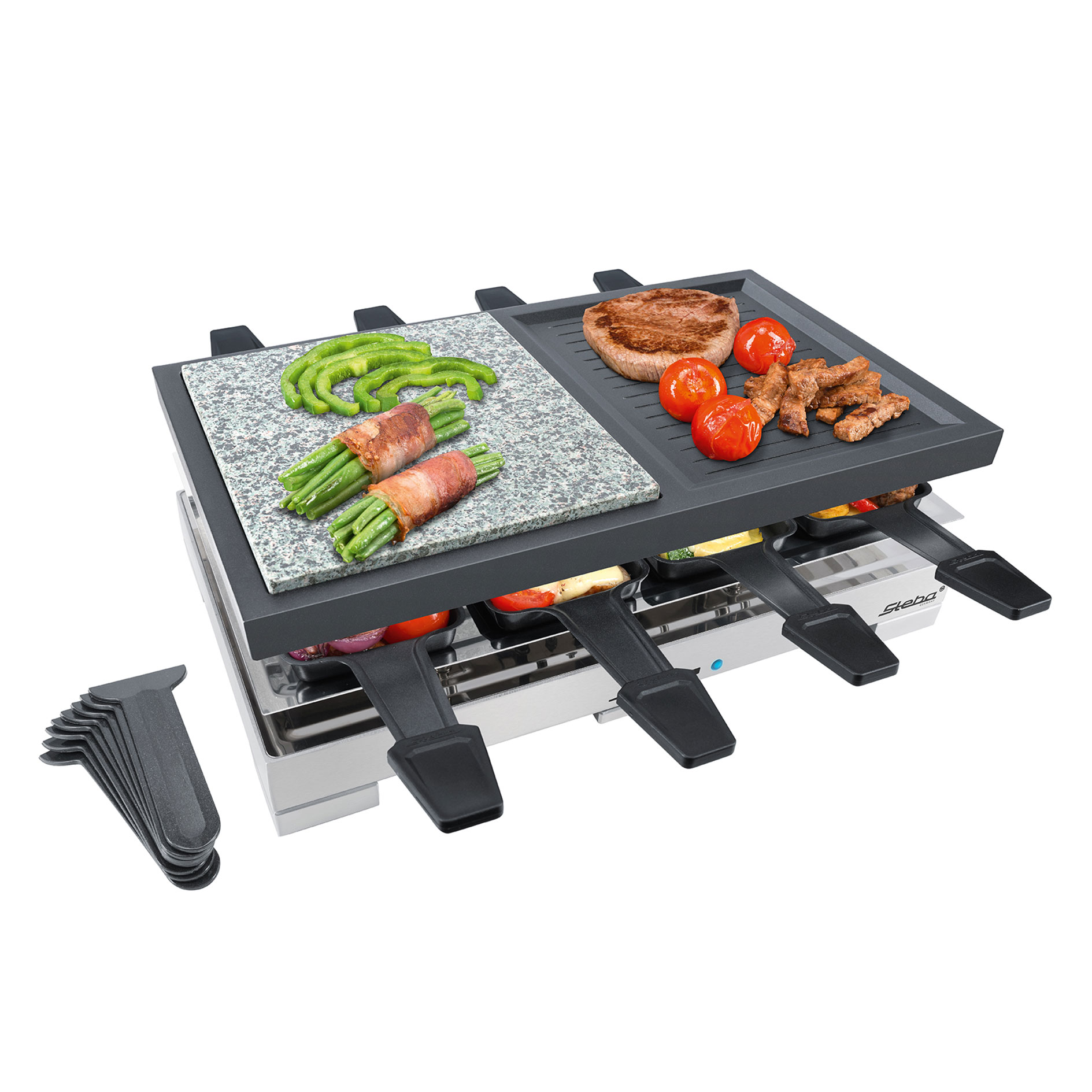 STEBA Multi-Raclette RC 88 - Edelstahl-schwarz - 1200 Watt