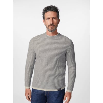 Herrenpullover Rippe, Graumeliert