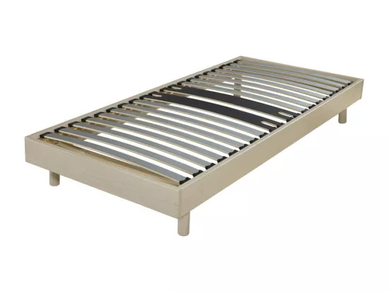 Sommier déco en Kit + pieds 90x190 - Decokit 18 lattes bois - Chêne clair - H. 13 cm