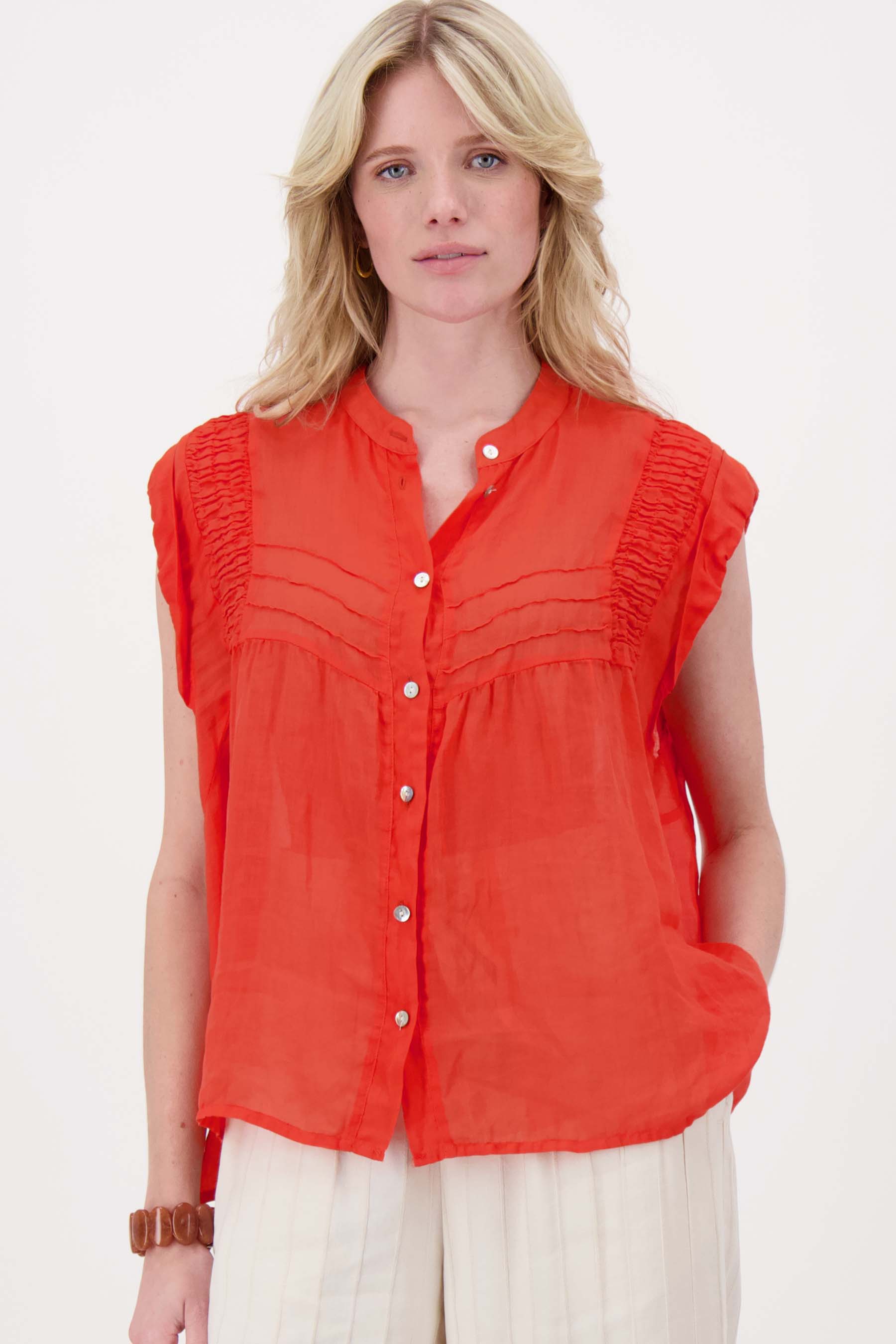 ramie  blouse plooien