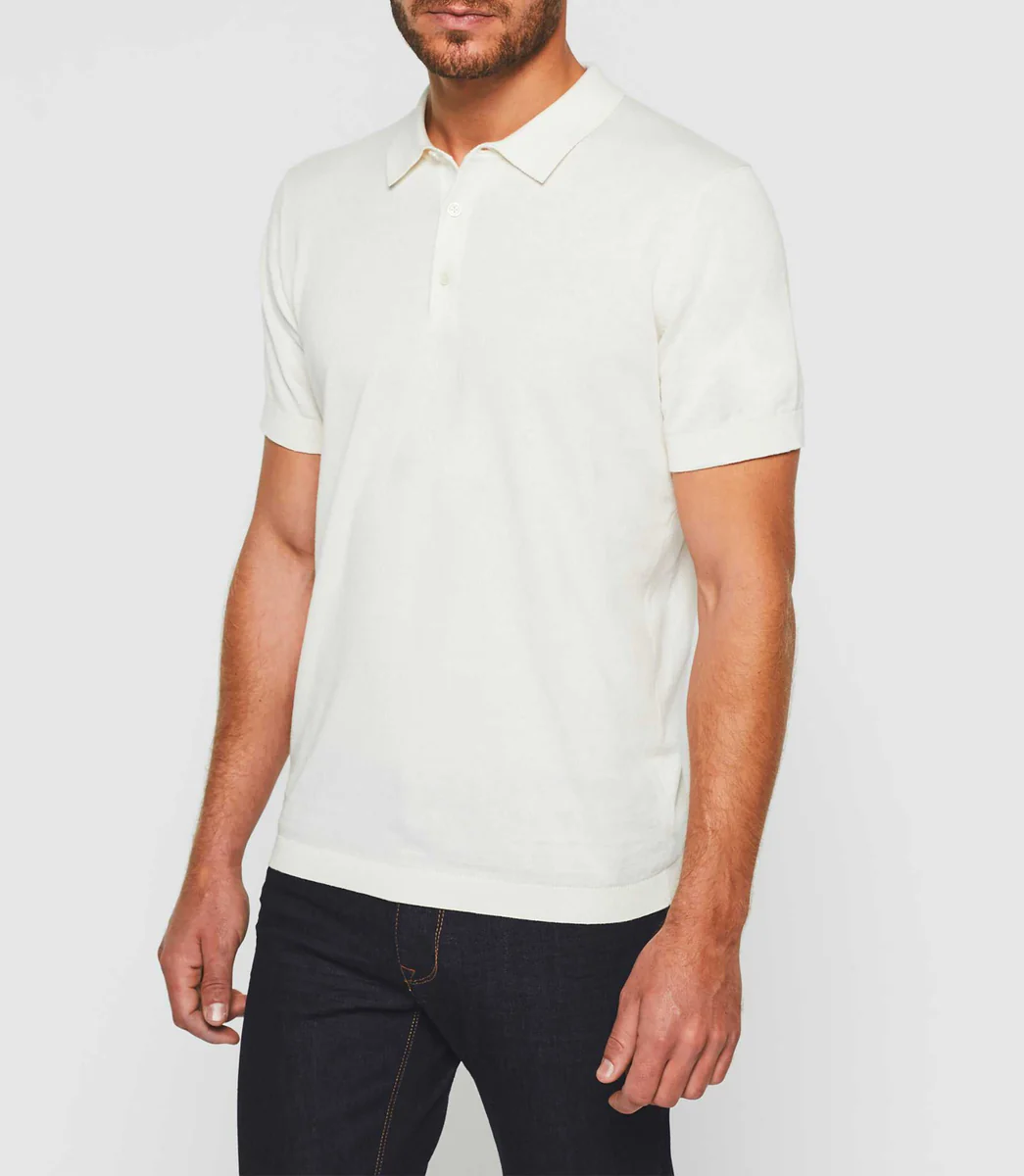 Polo manches courtes écru 