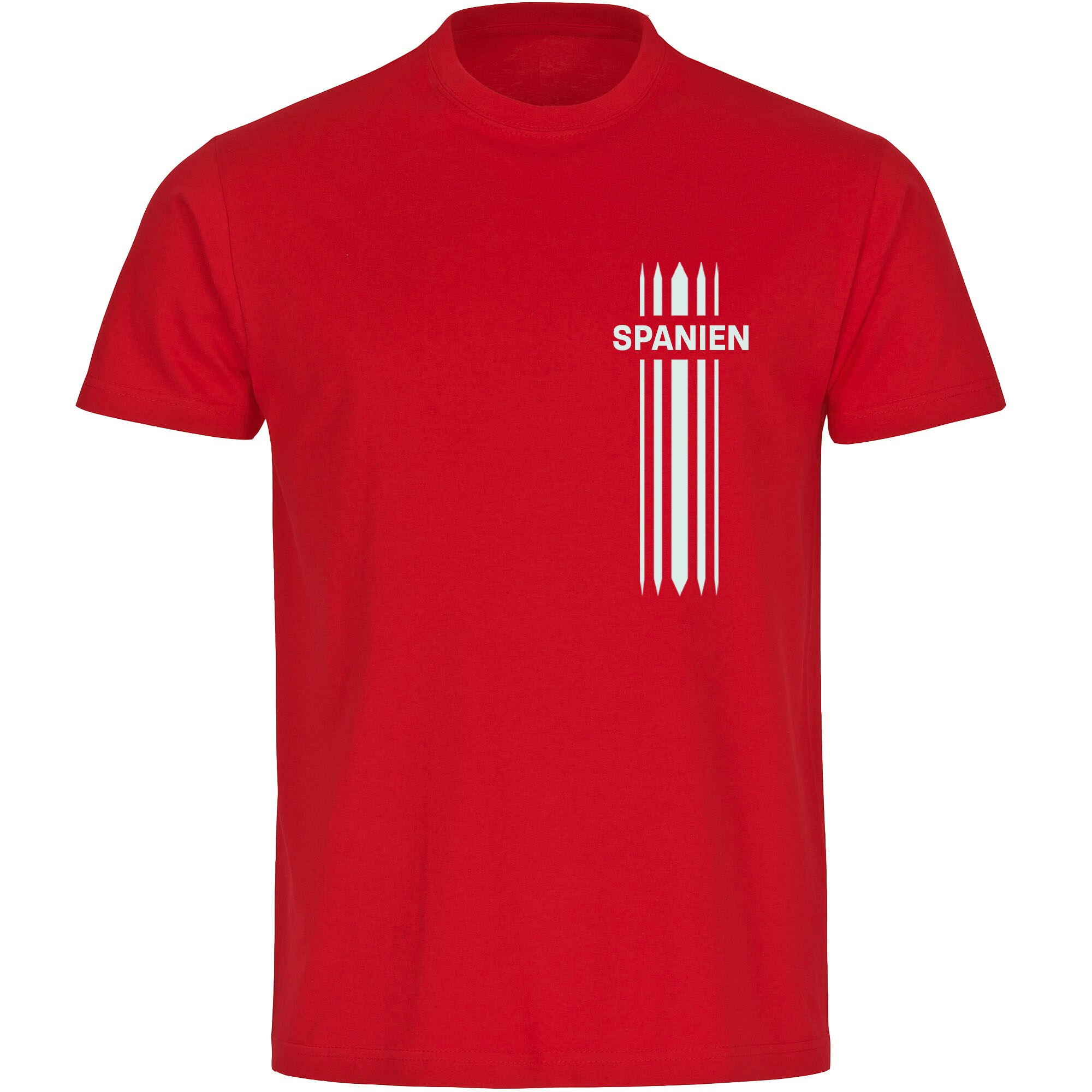 multifanshop® Herren T-Shirt - Spanien - Streifen - Druck weiß