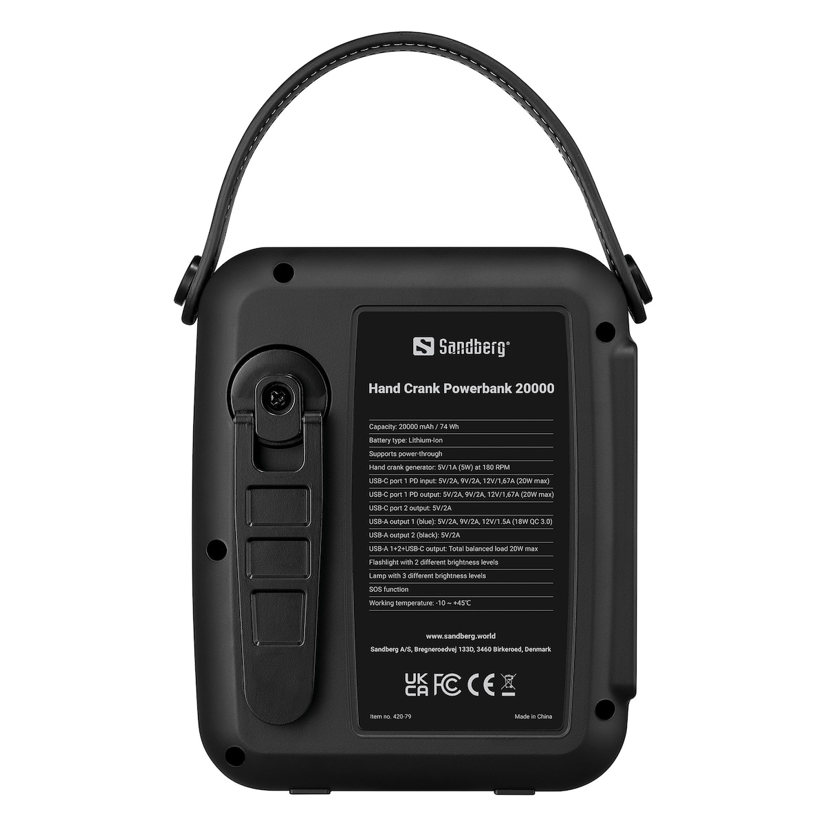 Sandberg Hand Crank Powerbank USB-C PD