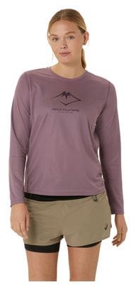 Maillot manches longues Asics Fujitrail Logo Mauve Femme
