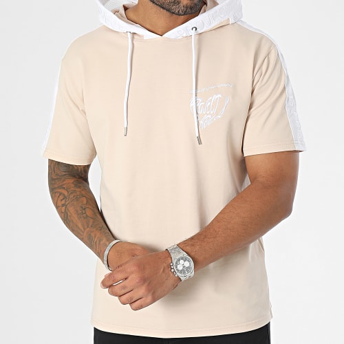 Tee Shirt Capuche A Bandes 2310074 Beige