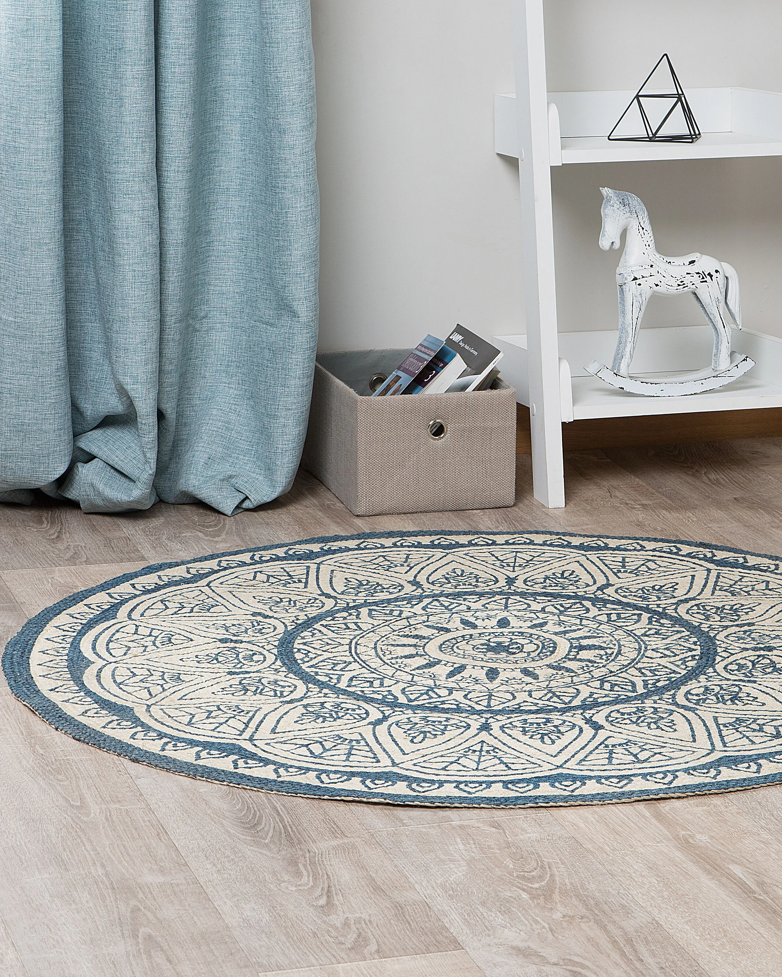 Vloerkleed ANADERE Blauw ø 120 cm Jute