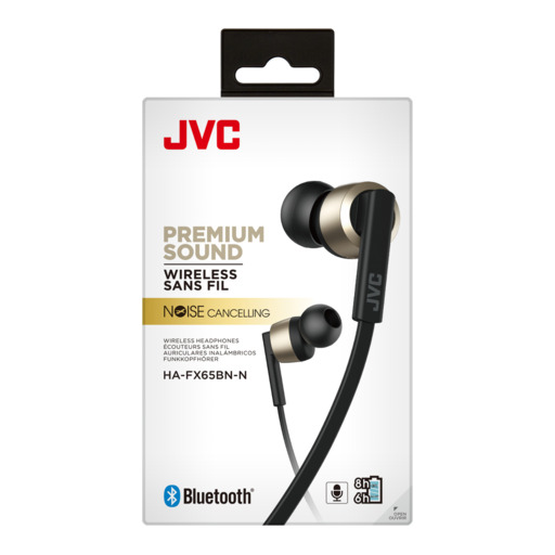 Fones de ouvido Bluetooth com cancelamento de ruído JVC HA-FX65BN-NU