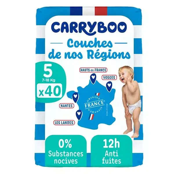 Fraldas Carryboo da nossa região, tamanho 5 (12-25kg)