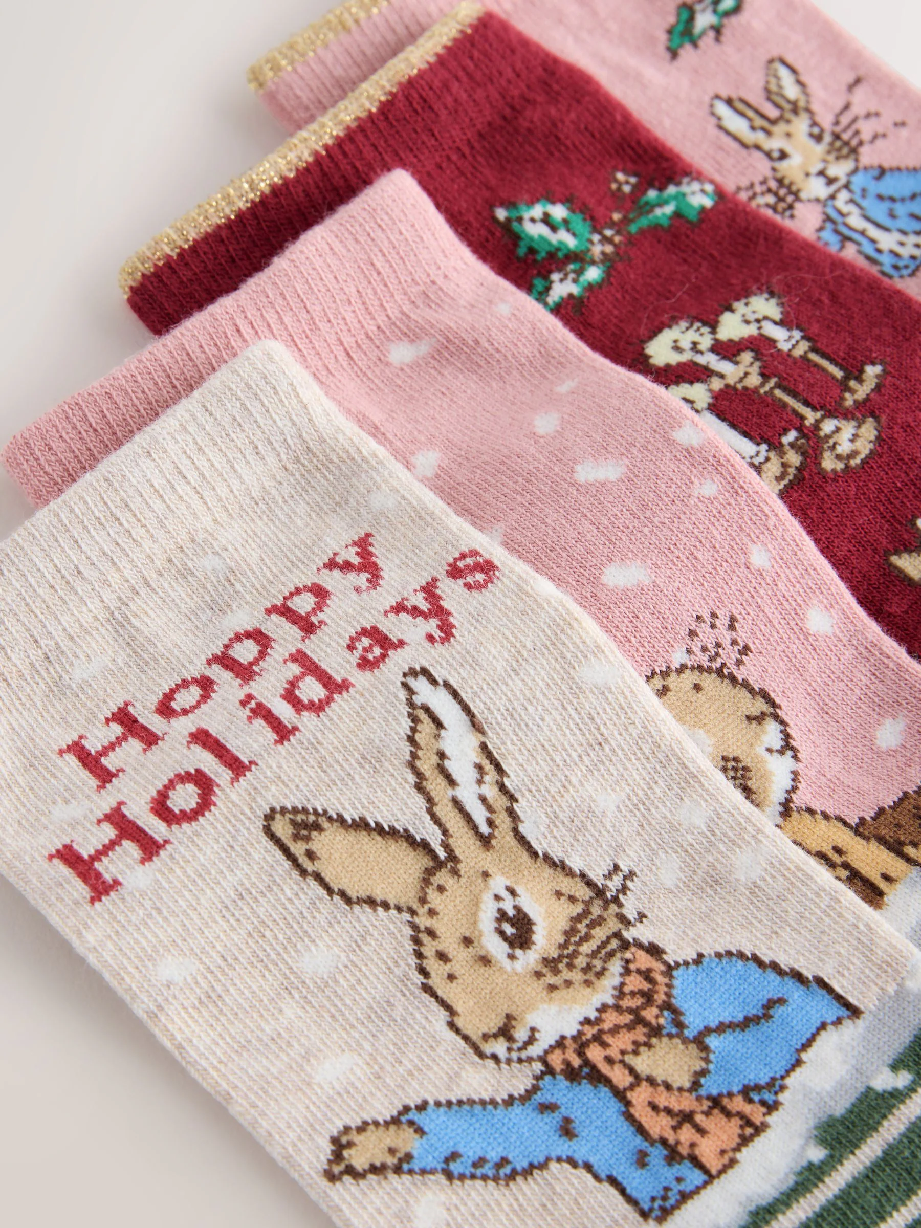Peter Rabbit License - 4 paar enkelsokken met kerstmotief