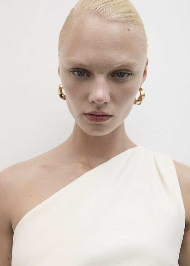 MANGO Twisted hoop earrings Gold