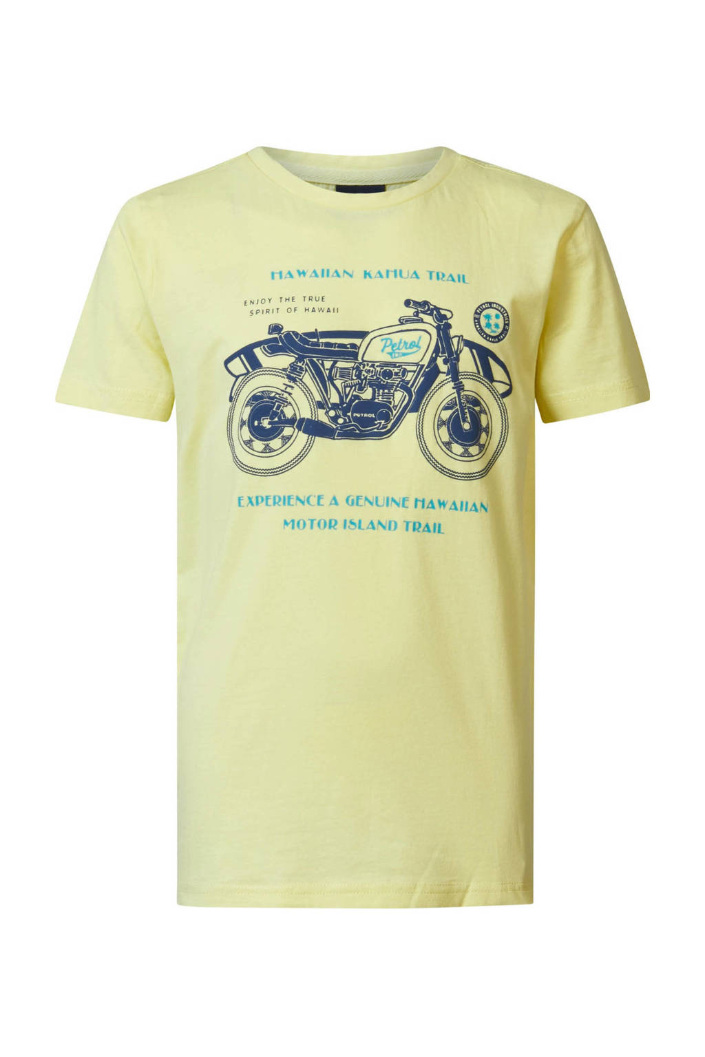 Petrol Industries T-shirt met printopdruk geel