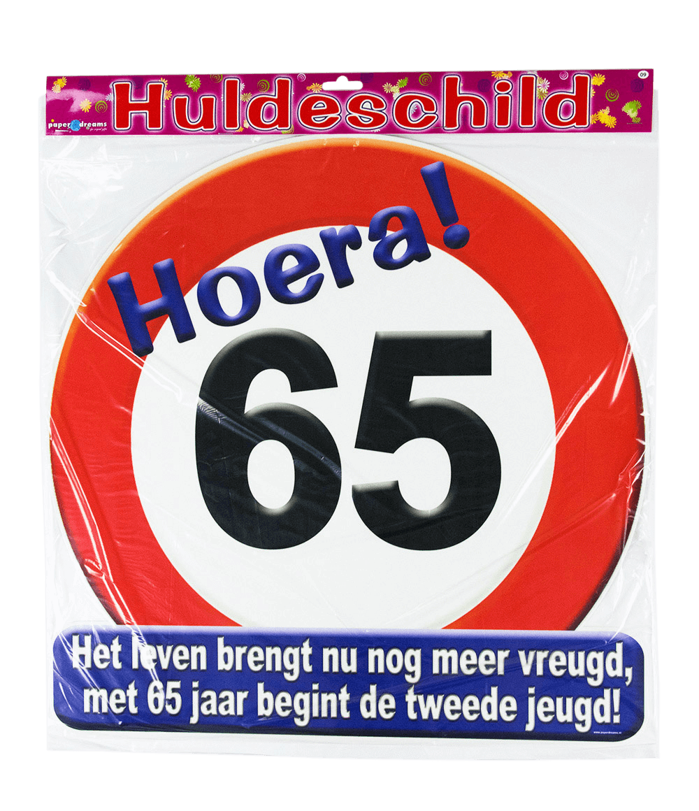 Deurbord 65 Jaar Verkeersbord 50cm