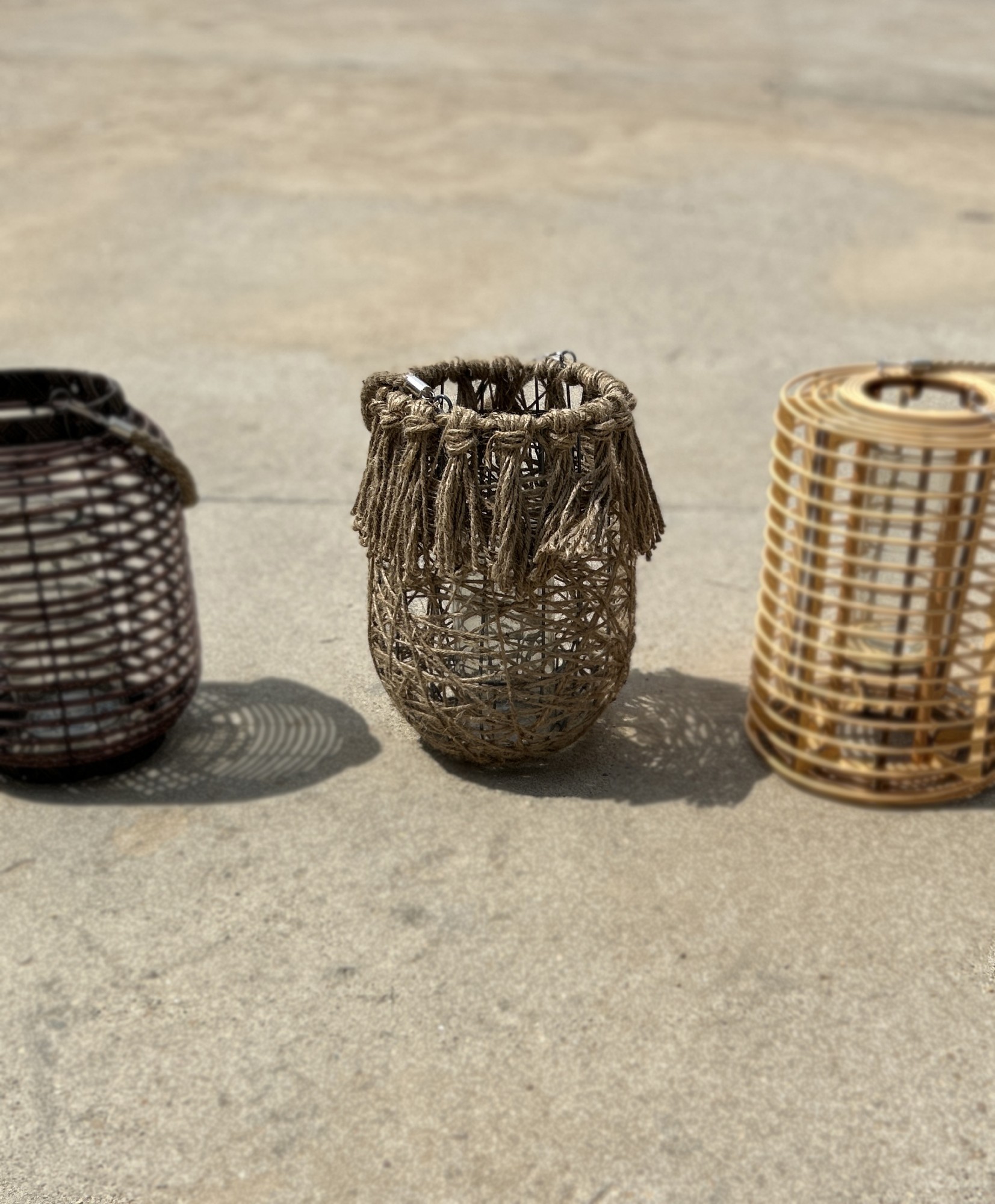 Windlicht aus Jute, braun, Ø 26 cm, H 35 cm von fischer's lagerhaus