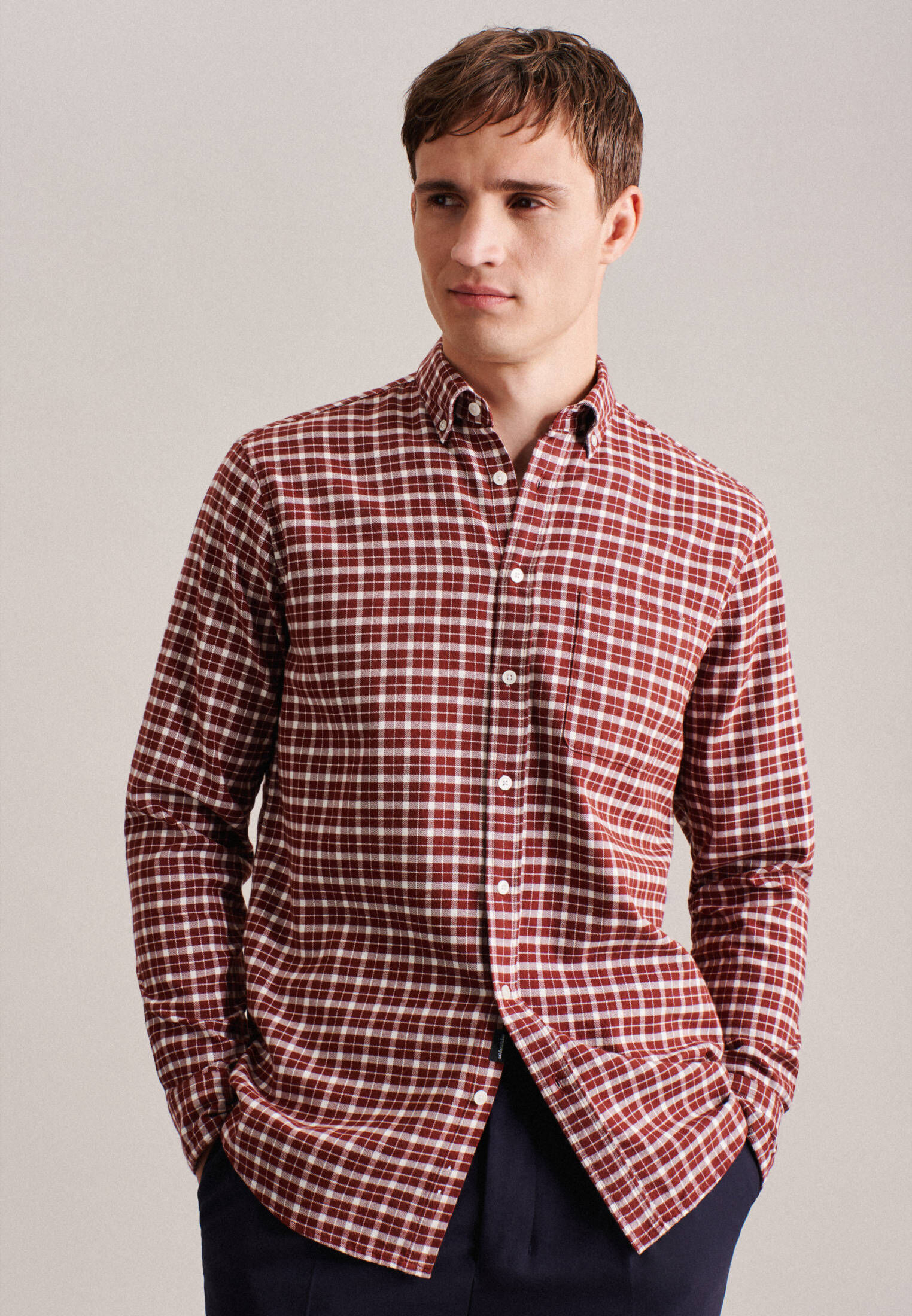 Seidensticker| Herren Casual Hemd Schwarze Rose