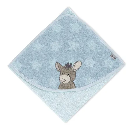 Sterntaler Badetuch Esel Emmi hellblau, 80 x 80 cm