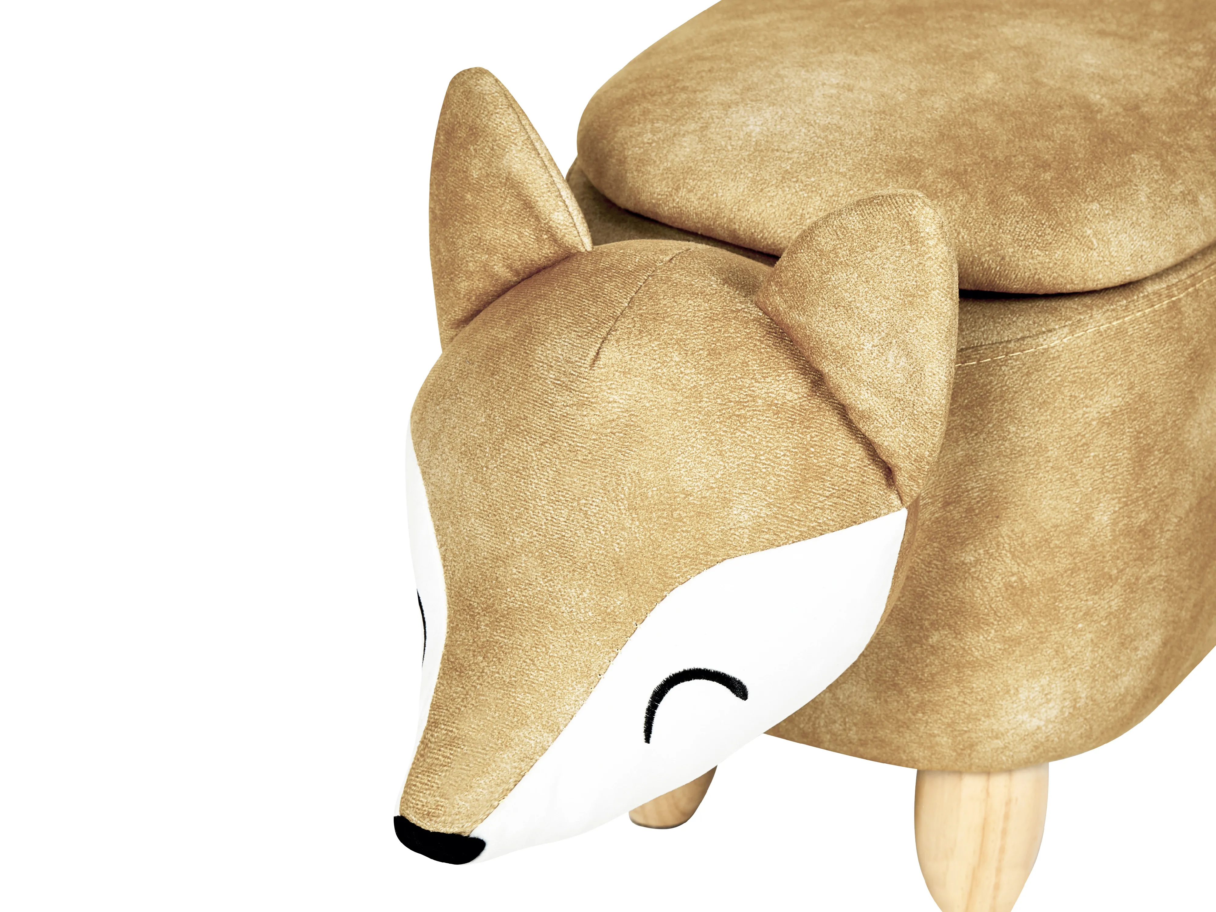 Dierenpoef met opbergruimte FOX Fluweel Oranje Vos