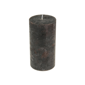 Kaars stomp rustiek zwart 13 x 6,8 cm
