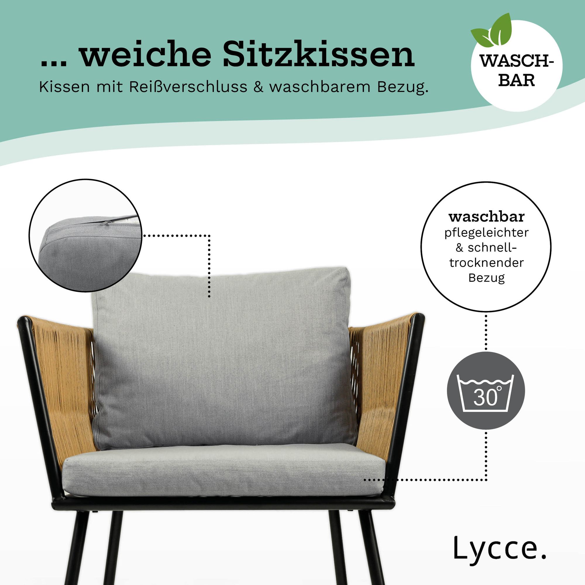 Gartenmöbel Set ROCK-IT Balkonmöbel Set 3 teilig aus Polyrattan