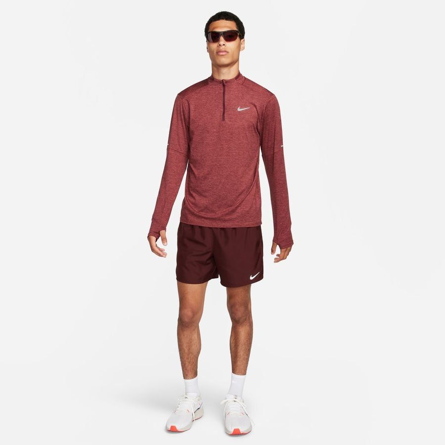Nike Haut Running 1/2 Zip Dri-FIT Element - Bordeaux Foncé/Argenté